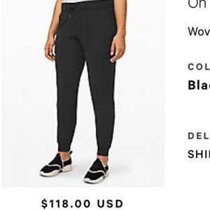 Lululemon On the Fly Jogger Woven Size 8